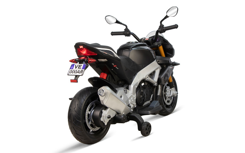  Moto électrique enfant GP noir 12 volts, 2 moteurs 25w, télécommande parentale 2.4 GHz