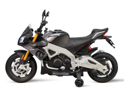 Moto électrique enfant Aprilia Tuono V4 noire 12 volts, 2 moteurs 20w Voitures électriques