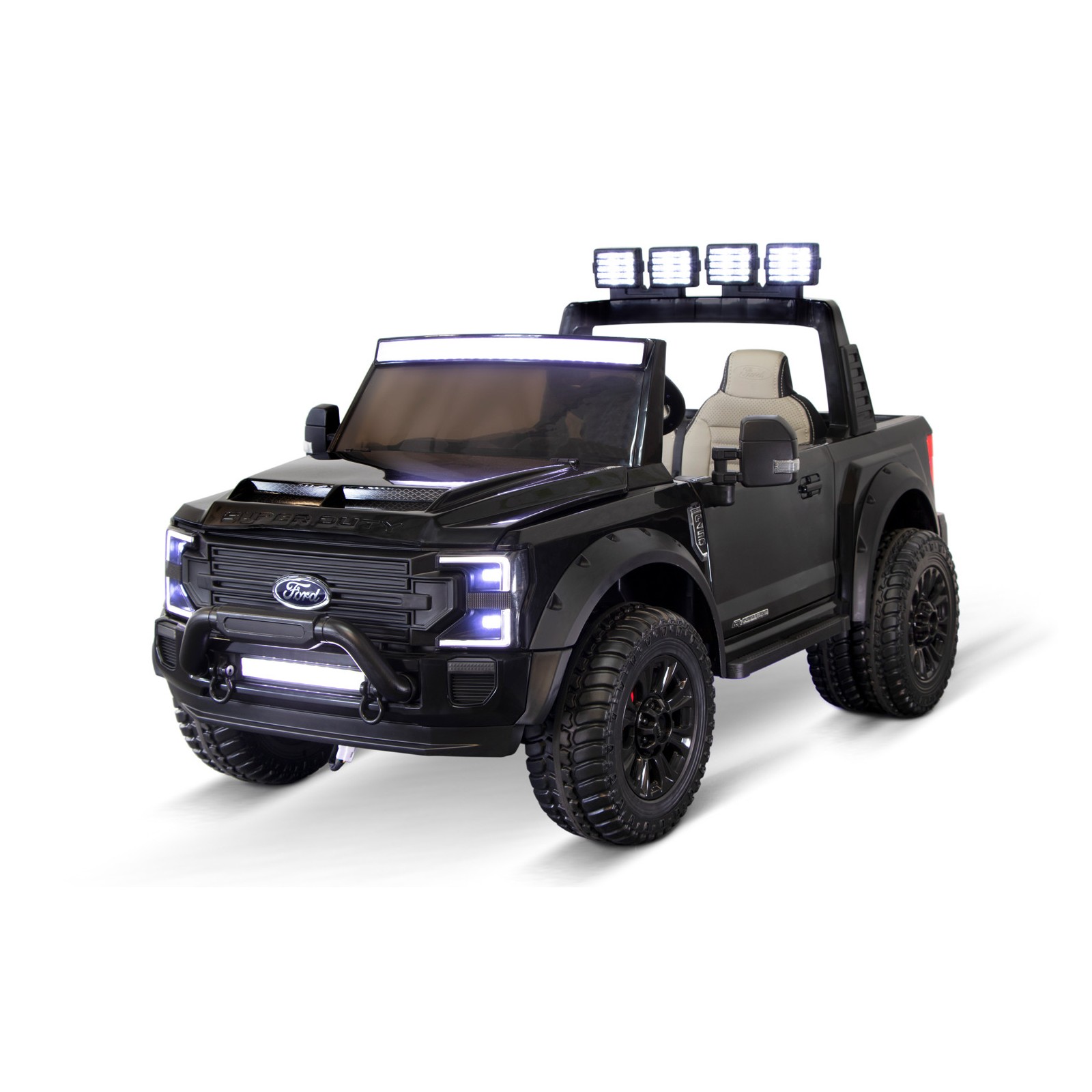 Voiture électrique enfant Ford Super Duty 22V noir, 4 moteurs 45W, télécommande parentale 2.4 Ghz Voitures électriques