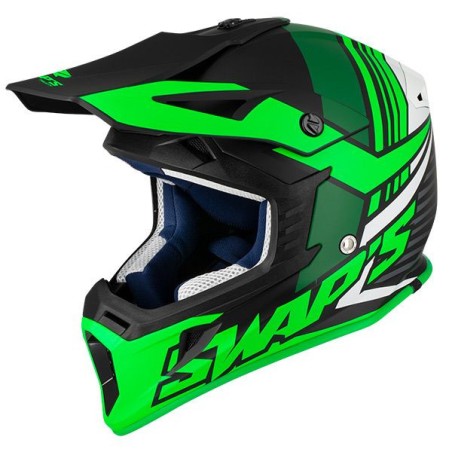 Casque cross adulte swap's s818 noir/vert