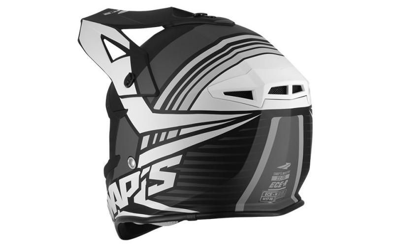 Casque cross adulte swap's s818 blanc/noir