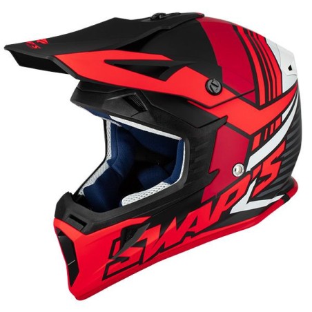 Casque cross adulte swap's s818 rouge/noir