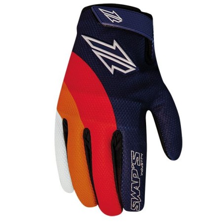 Gants motocross adultes swap's mx cross us bleu/orange/rouge