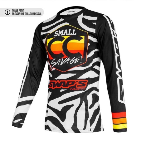 Maillot cross enfant swap's noir/blanc