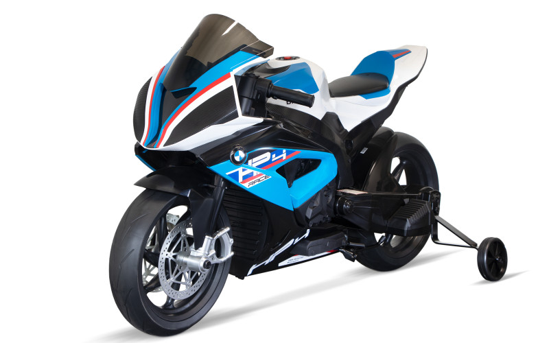 Moto électrique enfant bmw bleu hp4 race 12 volts, 2 moteurs 35w