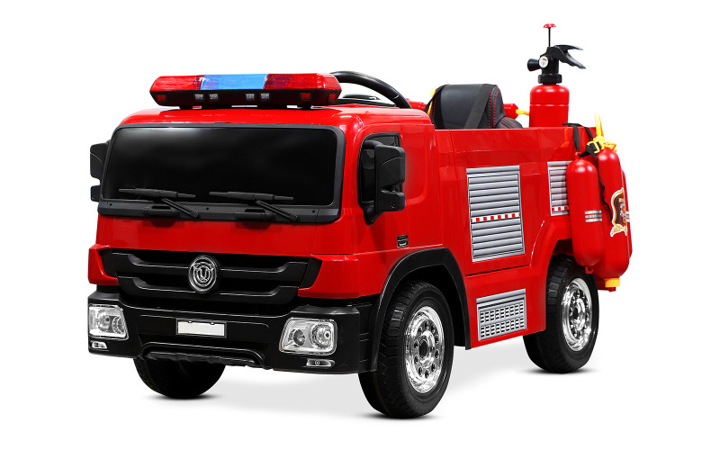 PLAY4FUN Camion de Pompier Electrique Rouge 35W avec Casque, Lance et  Extincteur, Indicateur de Batterie et Télécommande Parentale pas cher 