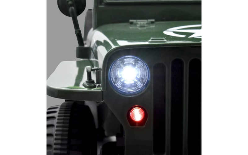 4x4 électrique enfant Jeep Willys vert, 4 moteurs 12v, télécommande parentale 2.4 Ghz Voitures électriques