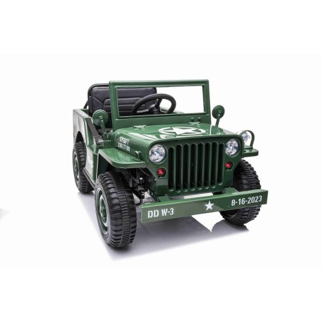 4x4 électrique enfant Jeep Willys vert, 2 moteurs 12v, télécommande parentale 2.4 Ghz Voitures électriques