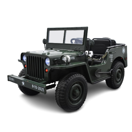 4x4 électrique enfant Jeep Willys vert, 4 moteurs 90w, télécommande parentale 2.4 Ghz Voitures électriques