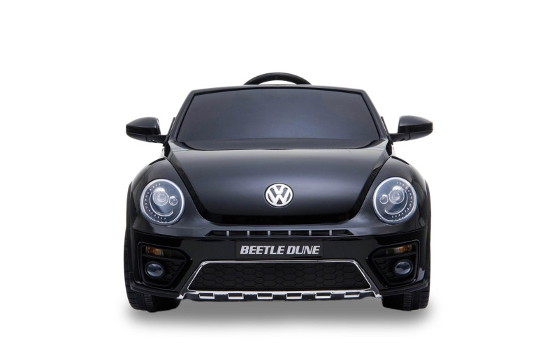 Voiture électrique enfant Volkswagen Coccinelle Dune Beetle noir 12 volts, 2 moteurs 30w, télécommande parentale 2.4 GHz Voit...