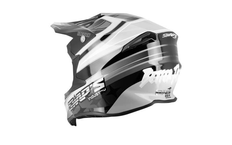 Casque cross adulte s828 faster micrométrique blanc/noir