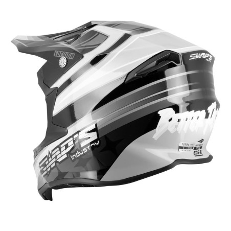 Casque cross adulte s828 faster micrométrique blanc/noir