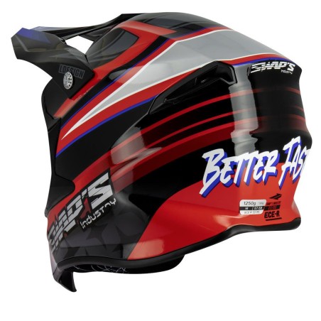 Casque cross adulte s828 faster micrométrique noir/rouge