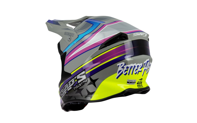 Casque Cross adulte S828 Faster Double D - gris