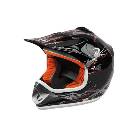 Casque enfant cross KIMO brillant - noir