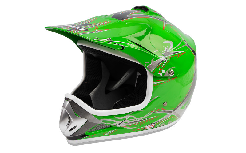 Casque Cross enfant VERT - KIMO pour Moto et Quad Helmet ATV