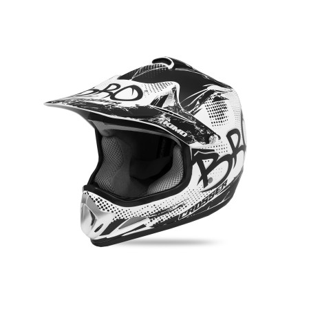 Casque enfant cross Kimo mat - noir/blanc