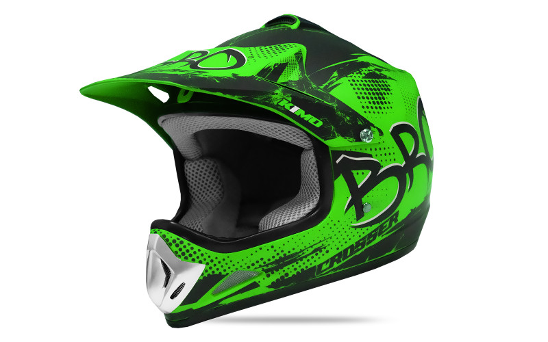 Casque enfant cross Kimo mat - vert