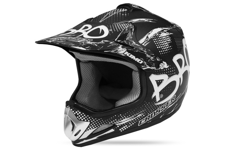 Casque enfant cross Kimo mat - noir