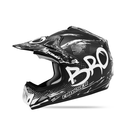 Casque enfant cross Kimo mat - noir