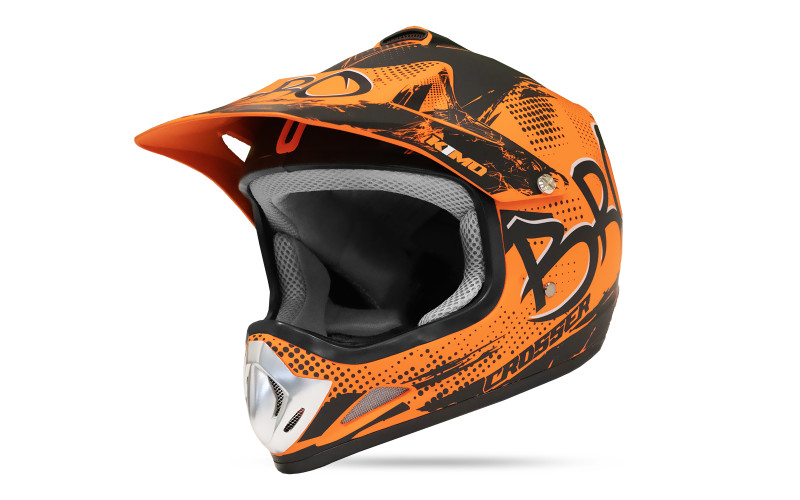 Casque enfant cross Kimo mat - orange