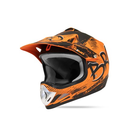 Casque enfant cross Kimo mat - orange