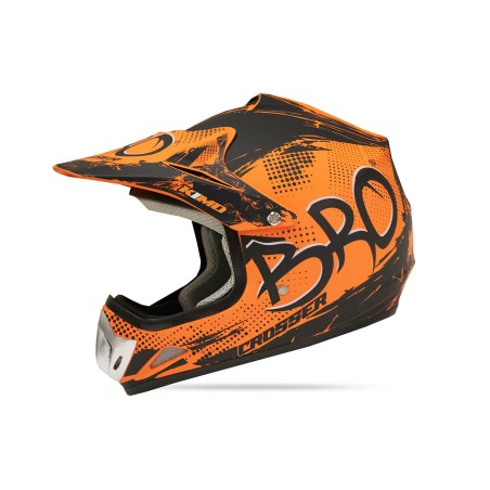 Casque enfant cross Kimo mat - orange