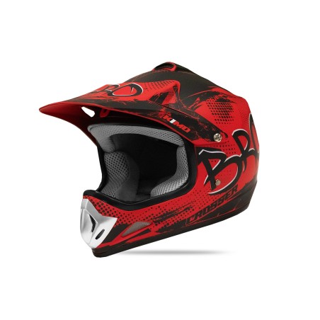 Casque enfant cross Kimo mat - rouge