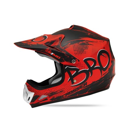 Casque enfant cross Kimo mat - rouge