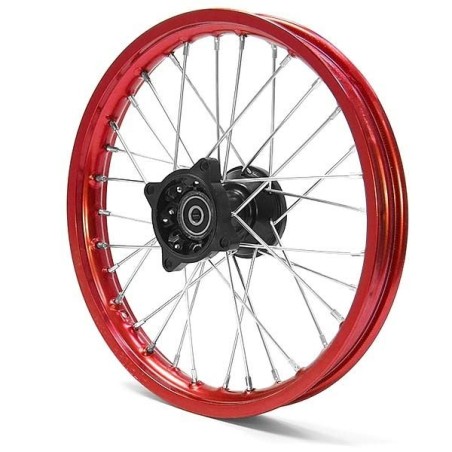 Pièces détachées Dirt bike, Pit bike Jantes 14" avant Racing - axe Ã¸15mm Rouge LMR PARTS