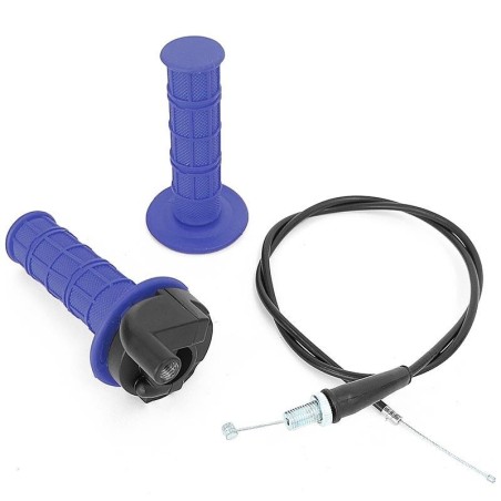 Pièces détachées Dirt bike, Pit bike Kit poignée d'accélérateur bleu à tirage rapide + câble d'accélérateur LMR PARTS