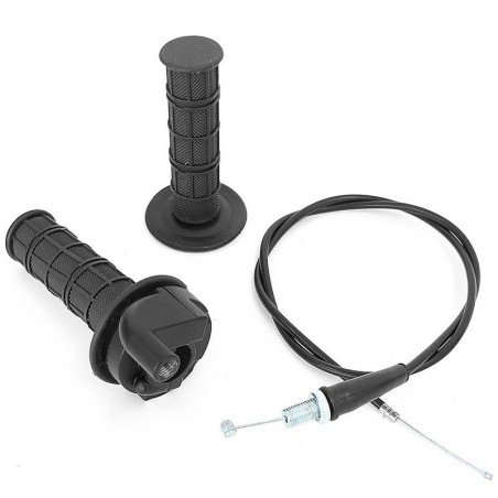 Pièces détachées Dirt bike, Pit bike Kit poignée d'accélérateur noir à tirage rapide + câble d'accélérateur LMR PARTS