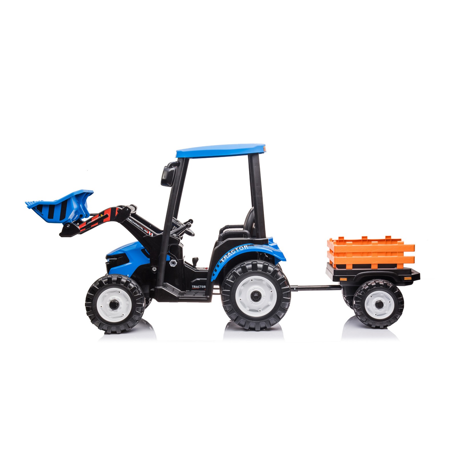 Tracteur électrique enfant avec remorque, 2 moteurs 120w, télécommande parentale 2.4 Ghz