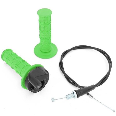 Pièces détachées Dirt bike, Pit bike Kit poignée d'accélérateur vert à tirage rapide + câble d'accélérateur LMR PARTS