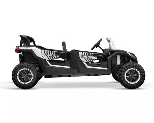 Buggy électrique enfant LMR HUROK XXL 4 places 12V blanc, 4 moteurs 150w, télécommande parentale 2.4 GHz - vert Voitures élec...