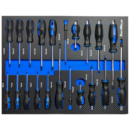 Servante d'atelier Kraftmuller KM-7/6, 7 tiroirs, avec porte latérale - bleu
