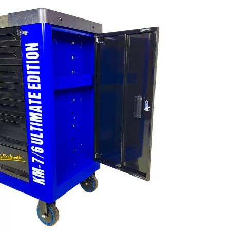 Servante d'atelier Kraftmuller KM-7/6, 7 tiroirs, avec porte latérale - bleu