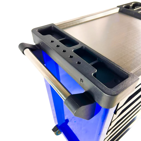 Servante d'atelier Kraftmuller KM-7/6, 7 tiroirs, avec porte latérale - bleu