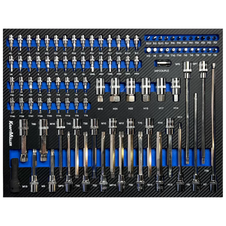Servante d'atelier Kraftmuller KM-7/6, 7 tiroirs, avec porte latérale - bleu