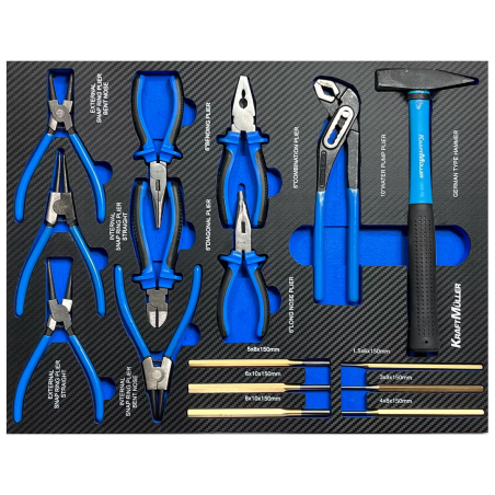 Servante d'atelier Kraftmuller KM-7/6, 7 tiroirs, avec porte latérale - bleu
