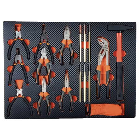 Servante d'atelier Kraftmuller KM-7/6, 7 tiroirs, avec porte latérale - orange