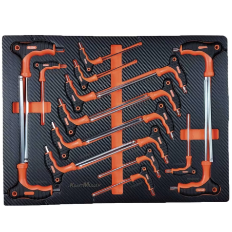 Servante d'atelier Kraftmuller KM-7/6, 7 tiroirs, avec porte latérale - orange
