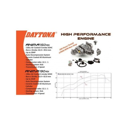 Pièces détachées Dirt bike, Pit bike Moteur Daytona 190 MX Anima FDX Daytona