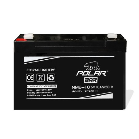 Pièces détachées Dirt bike, Pit bike Batterie Polar Bear AGM NM6-10 6V - 10Ah LMR PARTS