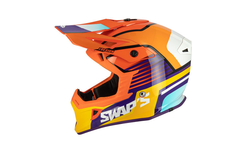 Casque cross adulte swap's s818 blur orange