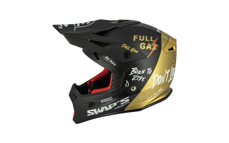 Casque cross adulte swap's s818 blur noir/gold