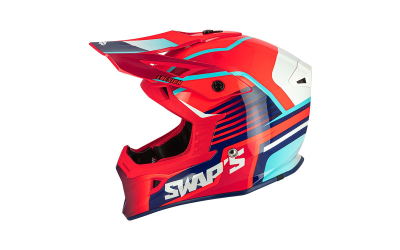 Casque cross adulte swap's s818 blur rouge