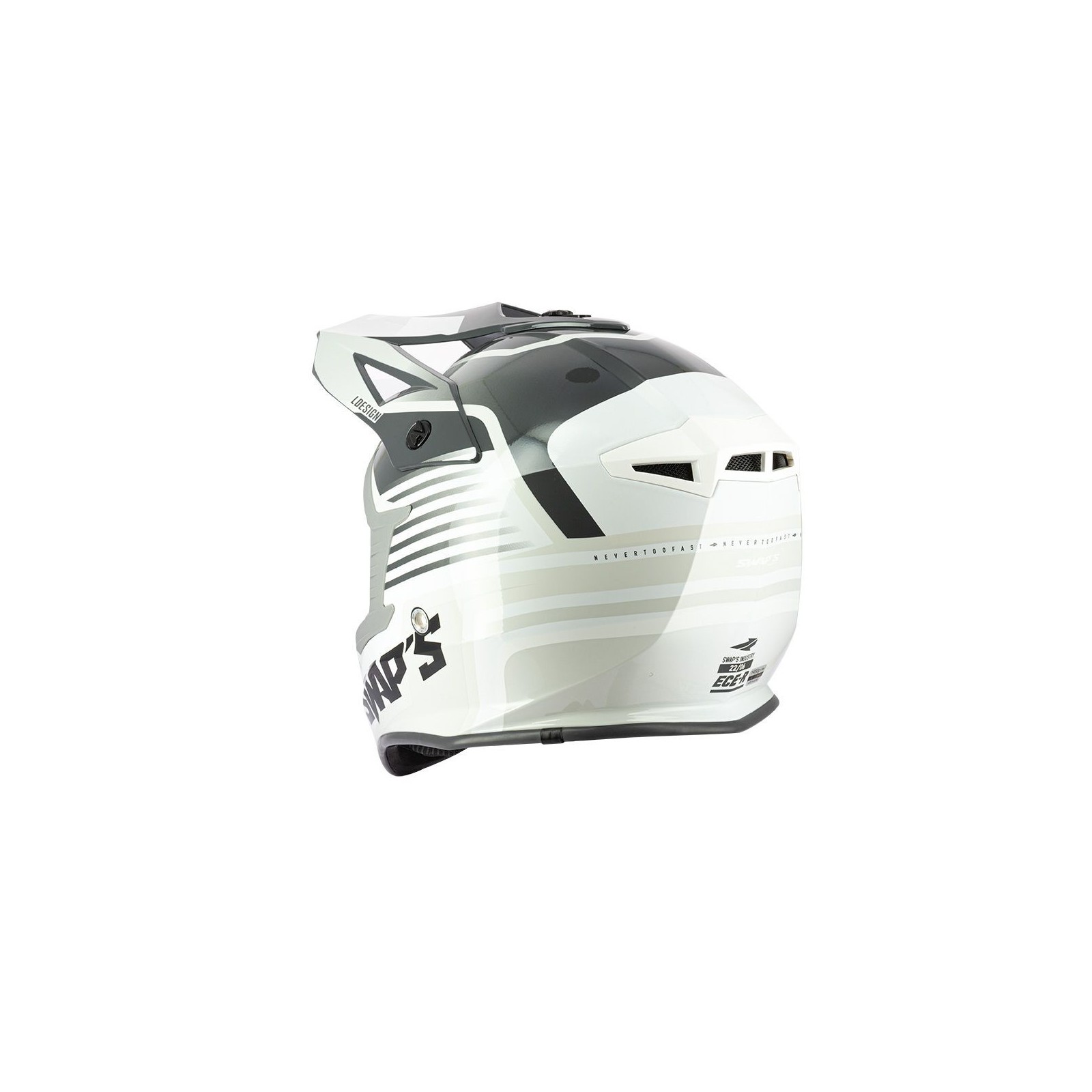 Casque cross adulte swap's s818 blur blanc