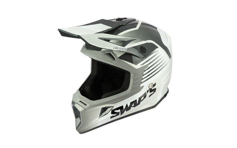 Casque cross adulte swap's s818 blur blanc