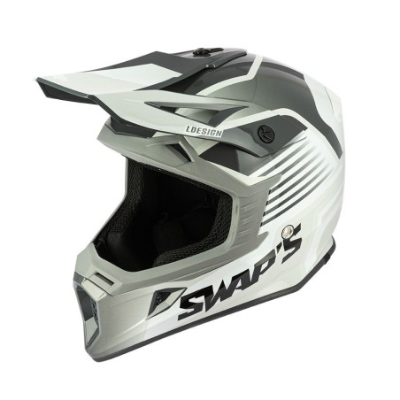 Casque cross adulte swap's s818 blur blanc